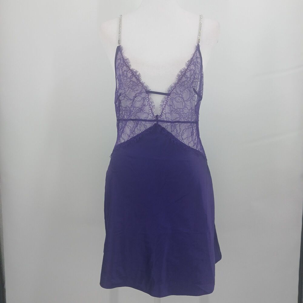 womens purple victoria's secret purple size M lingerie dress lace rhinestone